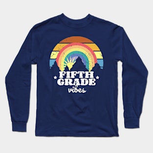 Fifth Grade vibes Vintage Rainbow 5th grade Long Sleeve T-Shirt